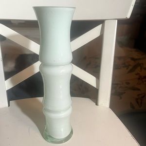 Reverse painted, pail green, bamboo vase.!